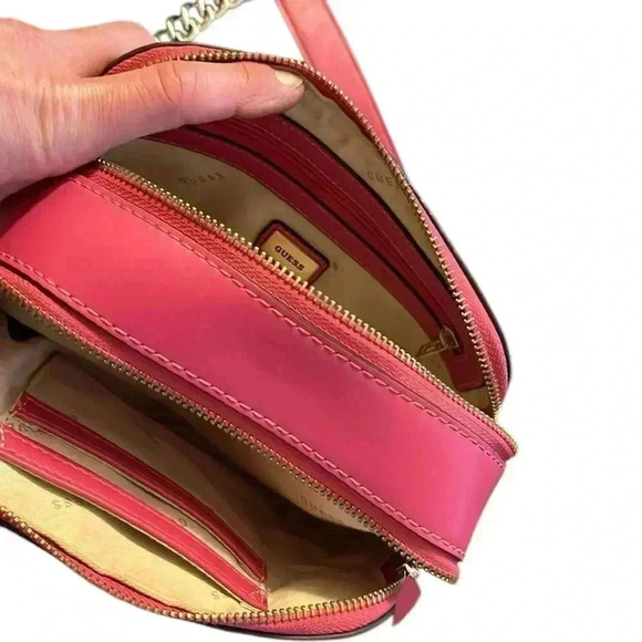 GUESS Noelle Crossbody Camera Bag Pink/ Fuchsia - Picture 4 of 7